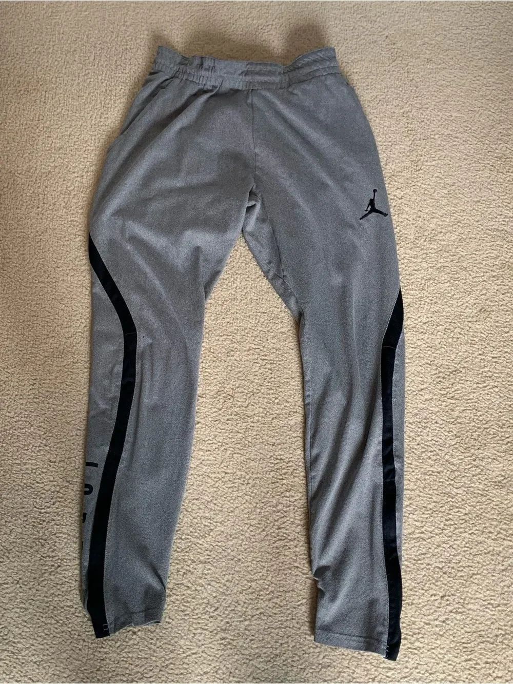 Jordan Grey Sweatpants with Black Side Stripes